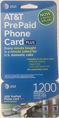 AT&T 1200 Minute international calling cards for cell phones