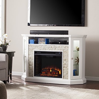 Southern Enterprises Rollins Convertible Corner fireplace tv stand