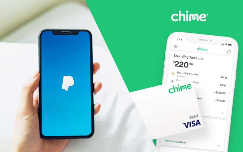 Send Money From PayPal to Chime Concept
